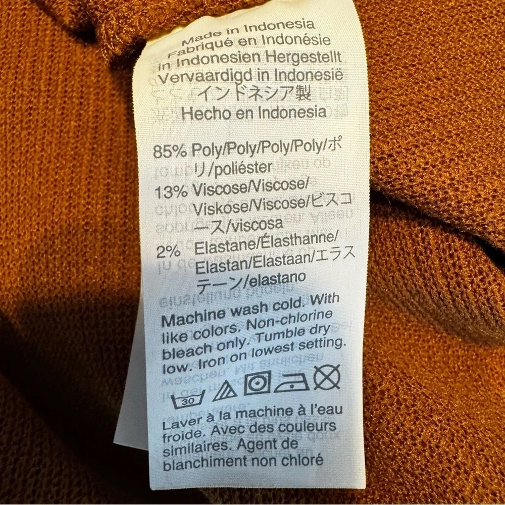 Madewell Ottoman Rib Puff Sleeve Square Neck Sweater In Brown Dried Cedar Sz XL
